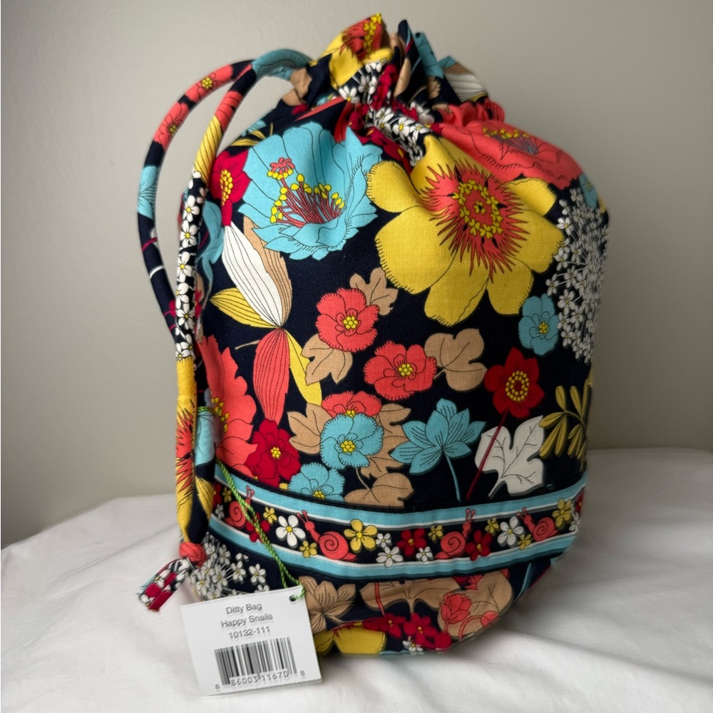 NWT Vera Bradley Happy Snails Ditty Bag Travel Cosmetic Organizer NEW